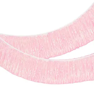WHITE IRIDESCENT FRINGE BANNER
