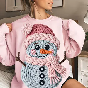 Chunky Knit Snowman Christmas Sweatshirt | Cute 3D Cozy Winter Crewneck | Holiday Gift for Women & Teens, Full Color Selection, Pick Your Favorite