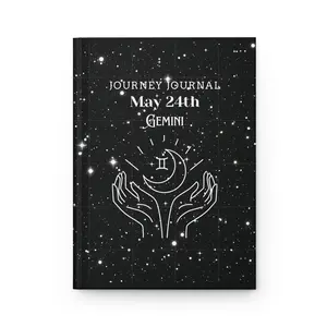 Astrology Journey Journal for Gemini, Star Sign Notebook, Celestial Writing Journal, Astrology Gifts, May 24th Celebrations