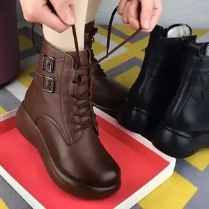 Women's 2025 Autumn/Winter Warm Microfiber Cover Boots - Flat-Sole Round Toe Low Heel with Full-Zip Closure, Round Toe & Low Heel, Brown & Black Color Options, Soft Lining & Cushioned Insole, Versatile Casual to Semi-Formal Footwear, Seasonal Fashion, Min