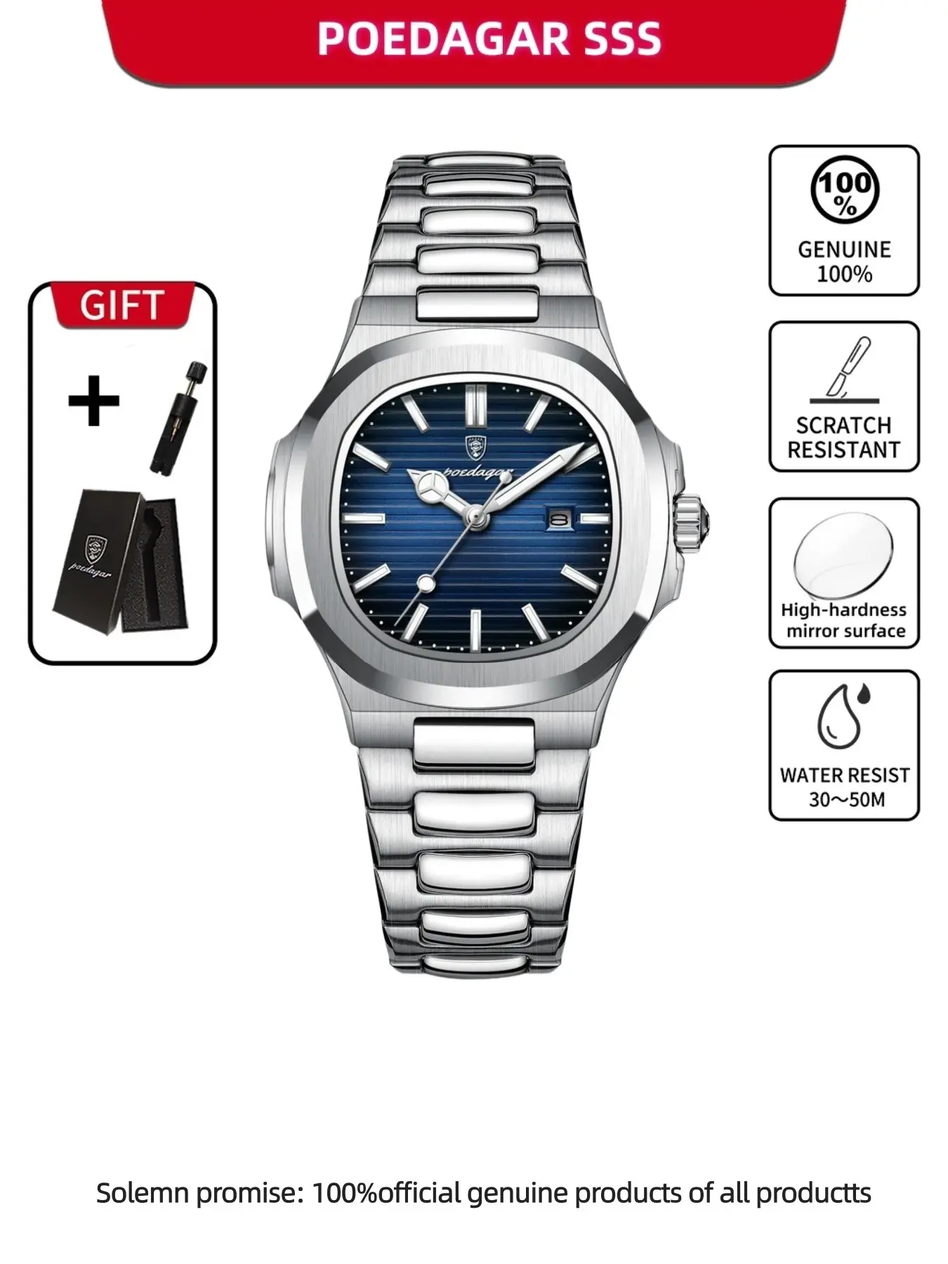 Poedagar Luxury Women's Quartz Watch Waterproof Luminous Women's Stainless Steel Watch Fashion Watch Analogue Quartz Watch fashionable analog watch Casual Women Stainless Steel Wristwatch Fashion Wristwatches
