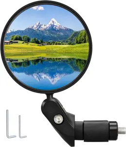 Handlebar Bike Mirror, 1/2/4pcs Bicycle Rearview Mirror, HD Safety Bike Rear View Mirror, Adjustable Handlebar Mounted Convex Mirror with Allen Wrench, for...