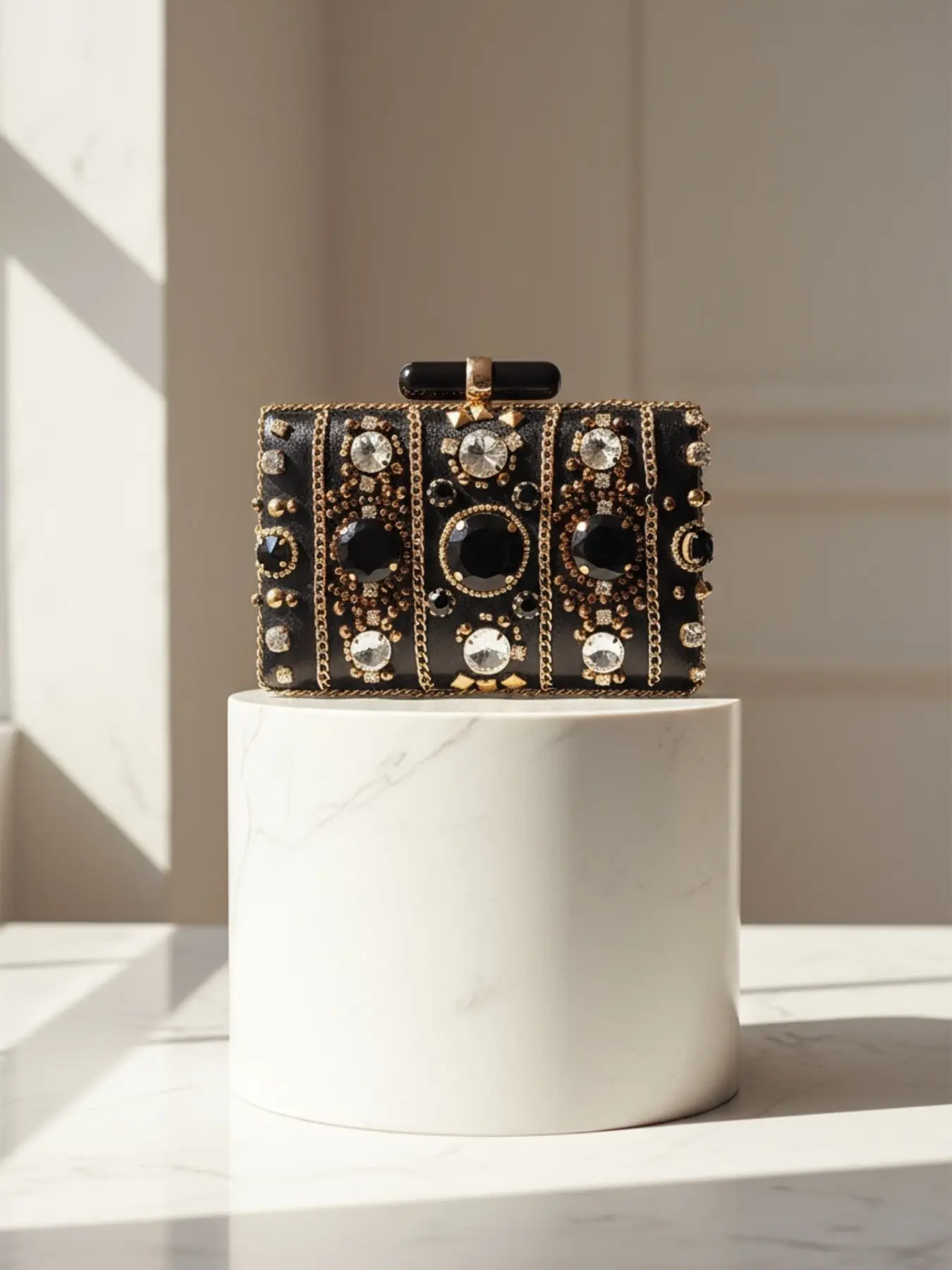 Luxury Embroidered Chain Crossbody Evening Bag, Crossbody Shoulder Purses, Rhinestone Square Handbag, Elegant Party Clutch, Wedding Bridal Bag, Fashionable Chain Strap, All Seasons