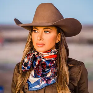 35X35" Red & Navy Paisley Wild Rag / Scarf WR300