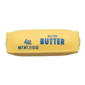 Salted Butter Squishy Toy Soft Cream Scented Stress Relief silicone Fidget Toy Safe Material Fun Cream Stick Shape Cute Gift for All Ages Bright Yellow Design Desk Friendly