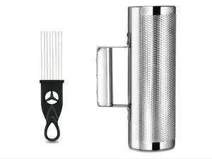 Soulmate Guiro Instrument Stainless Steel Guiro 8" & 3" Percussion Shaker with Scraper, Band Accompaniment Sand Hammer for Latin Instruments