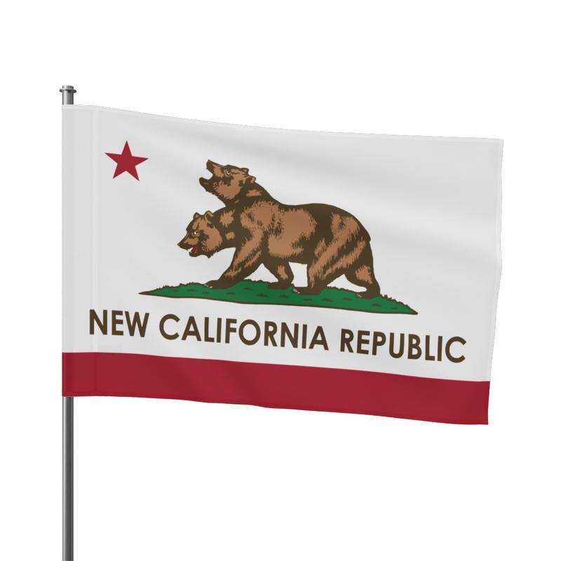 New California Republic Flag Fallout Flag Shelter Series Video Game Flag Two-Headed Bear Flag Home Decor 3*5Ft