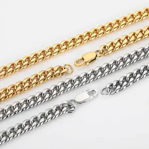 4/6/8mm Stainless Steel Miami Chain for Men Women Cuban Link Necklace/Bracelet