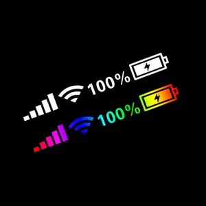 Car Battery WiFi Reflective Car Sticker-Mary's Colorful Reflective Stickers - A stylish and personalized car decoration suitable for both children and adults, perfect for parties, Halloween, and Christmas,Suitable for all kinds of smooth surfaces