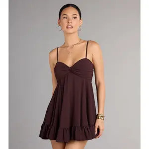 Perfectly Pretty Tie Back Chiffon Babydoll Dress