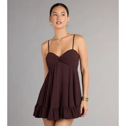 Perfectly Pretty Tie Back Chiffon Babydoll Dress