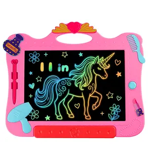 Kiditos LCD Writing Tablet Toys for Kids, 11-Inch Reusable Drawing Doodle Board, Pink Mess Free Erasable Writing Board, Educational Learning Toy Gift for Toddlers Ages 3+