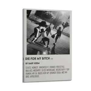 Baby Keem Die for My Bitch Poster for Bedroom Aesthetic Canvas Wall Art Living Room Posters Painting Picture Print Modern Family Decor Artist Bathroom Poster