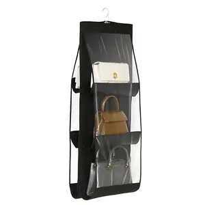 L09-Bag Storage Hanging Bag Hanging Double-sided Transparent Six-layer Storage Bag Bedroom Wardrobe Storage Bag Dust Bag