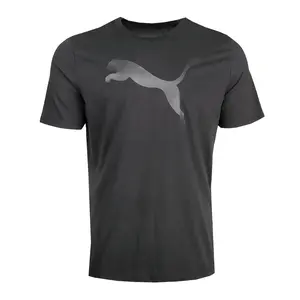 PUMA Mens Essentials Cat Logo Crew Neck Short Sleeve Casual Tops Casual - Black