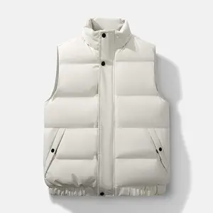 Men's stand collar sleeveless warm vest with an inner lining, casual and versatile, suitable for outdoor sports, fishing, etc., and can be worn in autumn and winter.