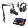 fifine Podcast Streaming Bundle Kit - K688 XLR Dynamic Podcast Microphone, H8 Monitoring Headphones, D6 Stream Controller with Mic Volume Control, USB Type-C, Streaming Equipment for Windows/MacOS