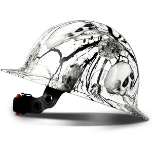 Full Brim Hard Hat Vented Safety Helmet, Carbon Fiber Pattern Hard Hat with 6-Point Suspension & Chin Strap, Adjustable Industrial Work Hat for Construction, Outdoor, and Hot Environments