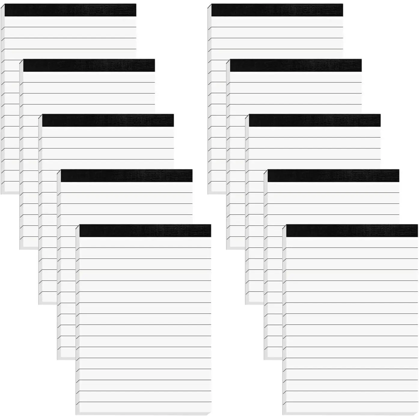 Notepad for Daily Planning and Organization of Work - 4 x 6-inches Lined Paper - Thick Bright White Paper - 30 Pages - Note Pads Ruled Pages - Pack of 10
