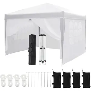 10x10 Pop-Up Canopy with 4 Removable Sidewalls – Portable Outdoor Shelter, Waterproof Foldable Gazebo with Carry Bag, Perfect for Camping, Beach, Backyard Use and Events
