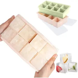 Tray with Lid - 2 Pack Large  Ice Tray Molds for Freezer, , Big Square  for , ,  , Juices
