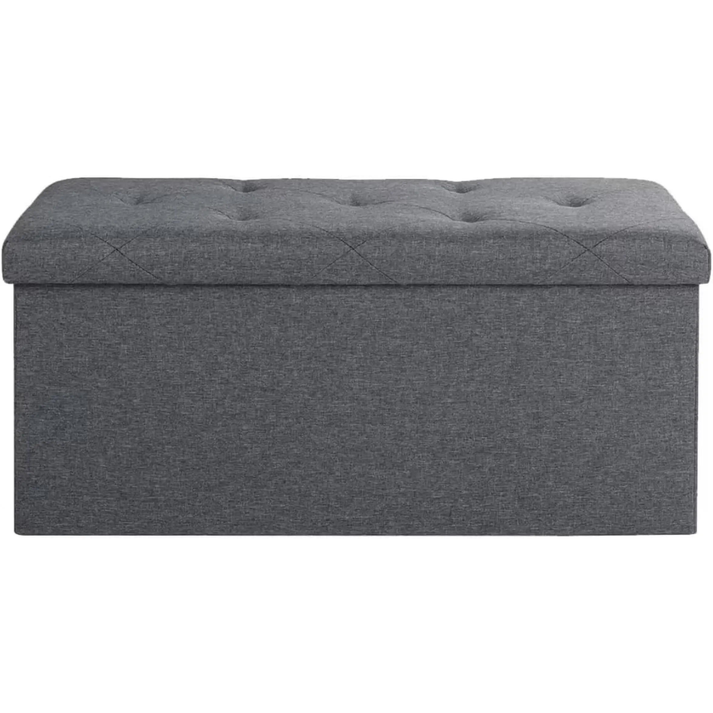 Foldable Foam Storage Ottoman Bench, Ottoman Foot Rest Storage Chest for Living Room, Bedroom, Entryway, Grey