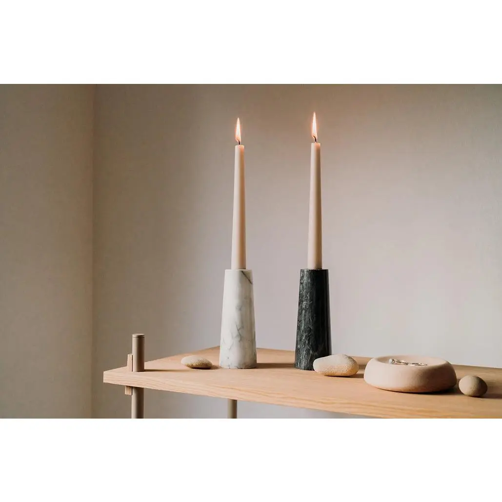 Ivymore Living: Marble Tapered Candle Holders
