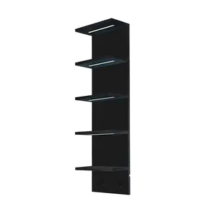 Sorbus LED Light Display Shelf 5-Tier Shelf Unit with Hooks