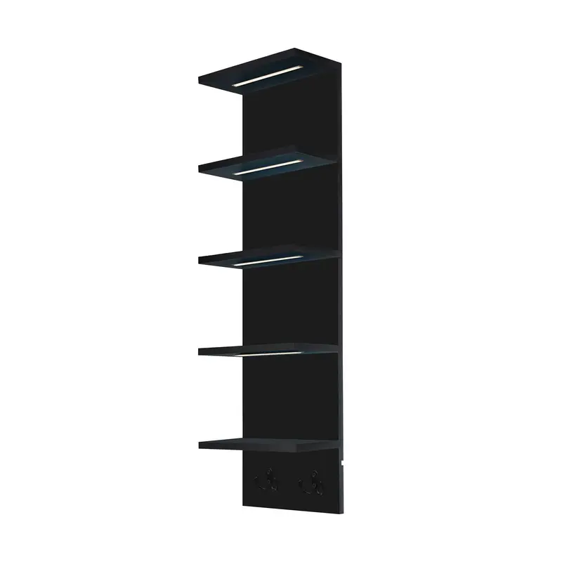 Sorbus LED Light Display Shelf 5-Tier Shelf Unit with Hooks