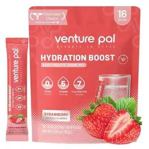 Venture Pal Sugar Free Electrolytes Powder Packets - Liquid Daily IV Hydration Packets | Instantly Hydrating & Party Recovery | 5 Vitamins & 7 Electrolytes | Certified Vegan, Keto, Non-GMO | 16 Sticks