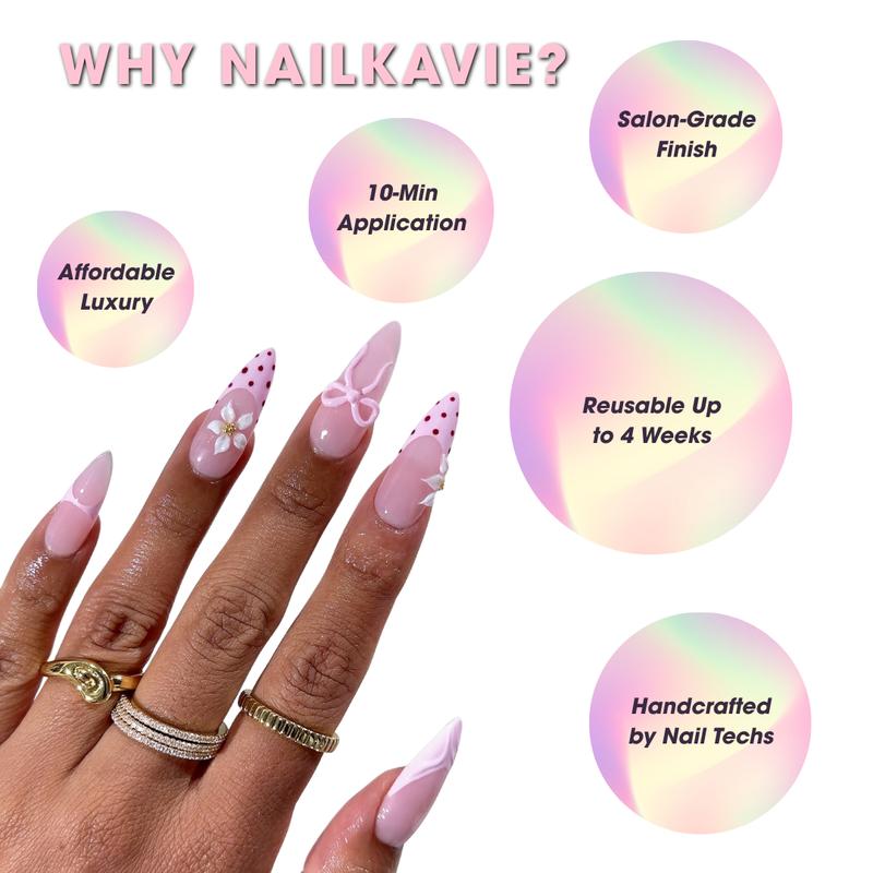 NailKavie Long Square Pink Base Leopard Print French Tip Nails Rhinestone Crystal Bling Luxury Glam Press On Nails