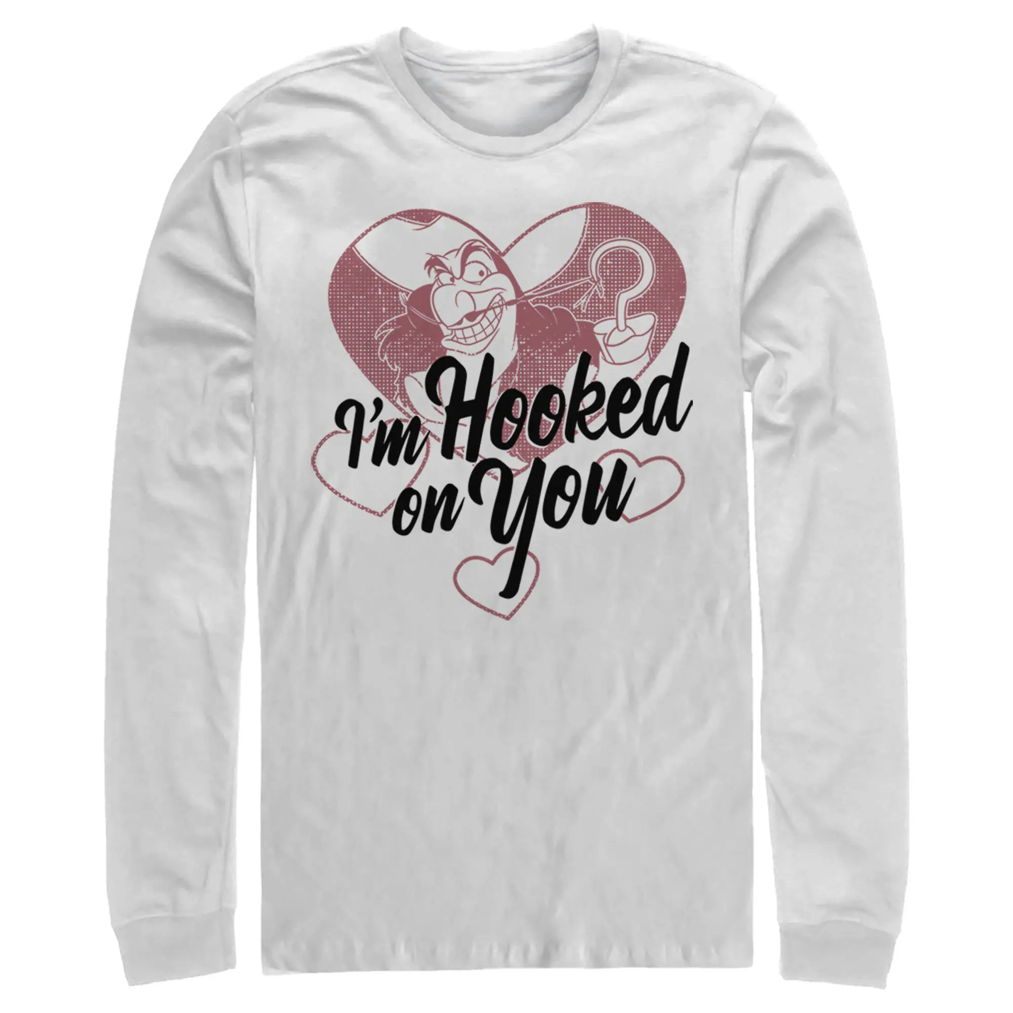 Men's Peter Pan Valentine's Day Captain Hook I'm Hooked on You Long Sleeve Shirt