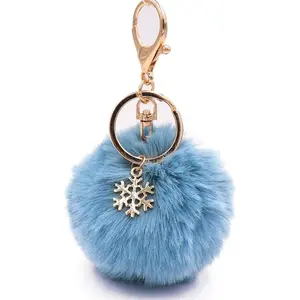 Pom Pom Keychain Artificial Fur Ball Keychain Fluffy Accessories Car Bag Charm