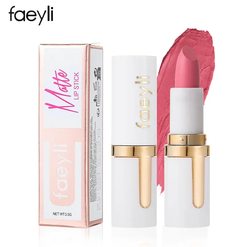 Matte Lipstick Set 1 - Luxury White Gold Tube, Long-Lasting Velvet Finish Makeup, High Pigmentation Lipstick & Lip Gloss