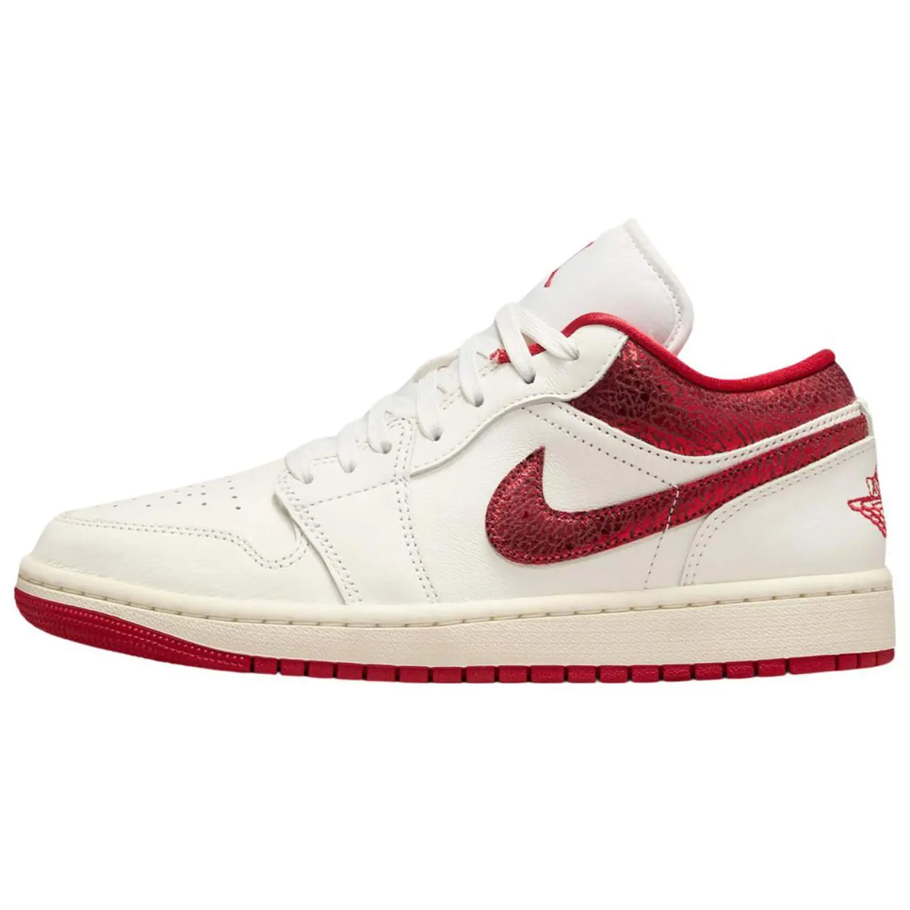 Jordan 1 Low Ruby Retro Durable Non-slip Basketball Shoes Red Women's HJ9338-106