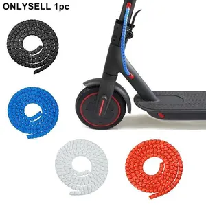 Protection Spiral Cable Wrap for Scooter Parts, Conceals Scooter Brake Lines, Durable Wire Protection Sleeve, 1-Meter Long Spring Coil Cable Organizer Accessory.