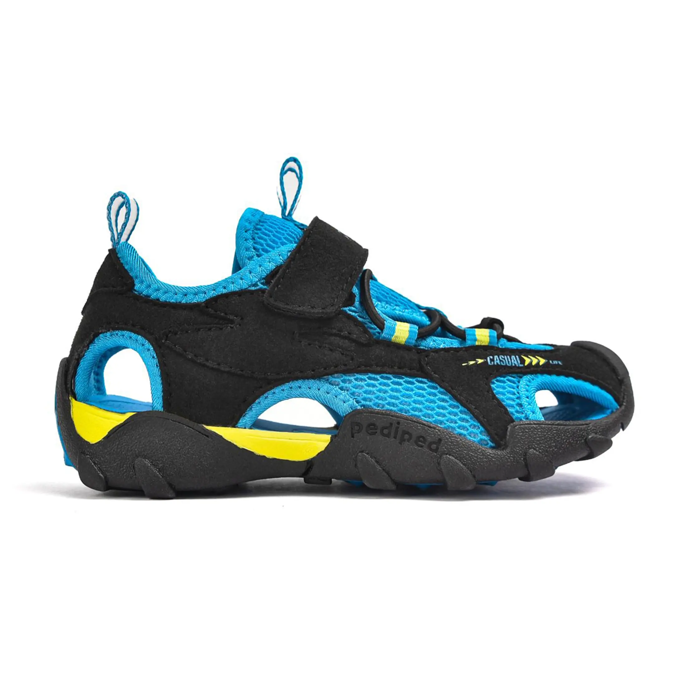 Pediped Neptune Flex Azure Breathable Canvas Slip-Resistant Sole Kids Shoes for Healthy Foot Development Approved by APMA