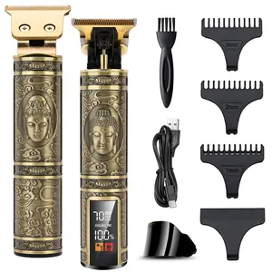 Men’s Professional Hair & Beard Trimmer Kit – Rechargeable Cordless Clippers with LCD Display, Perfect Gift for Home Haircut Grooming