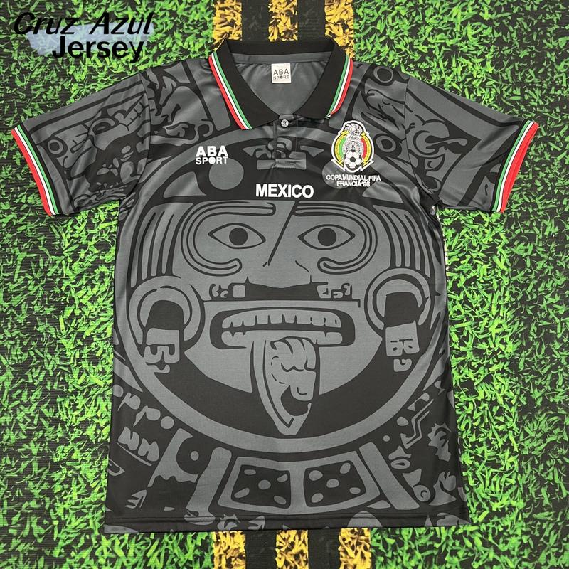 1998 World Cup Mexico National Team Home Black Away Green Short Sleeve Soccer Jersey