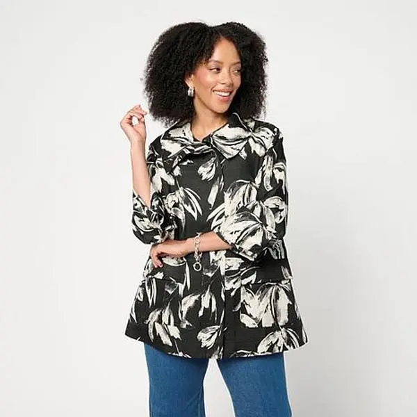 MarlaWynne WynneCollection Floral Jacquard Blazer