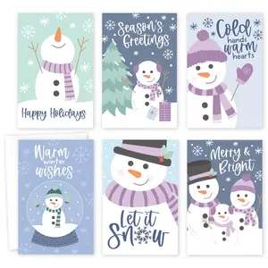 Hadley Designs Winter Holiday Cards Set of 24 Cards & Party Pastel Color Christmas Greeting Cards with Envelopes 4x6 Inches Blank for Personalized Messages Made in USA
