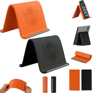 Flexible Silicone Aluminum Phone Stand,2026 New Anti-Slip Foldable Silicone Aluminum Holder,Adjustable Bendable Phone Holder for Tablet Laptop,Travel, Desk,Bed,Treadmill