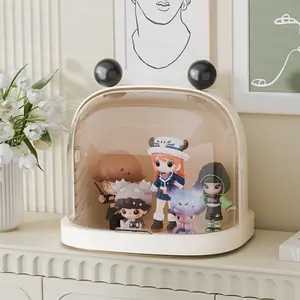 Bubble Mart Figurine Storage Box Desktop Transparent Dustproof Trendy Blind Box Display Stand High-Value Flip Toy Box