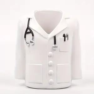 1pc Doctor Coat Desktop Decor Statue, Resin Art Pen Holder, Pen Stand & Vase for Office Desk, Unique Gift for Medical Professionals