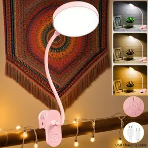 Eye-Caring LED Rechargeable Desk Lamp | 3-Color 10-Brightness Dimmable Adjustable Desk Light USB Table Light | 1800mAh Gooseneck for Reading, Working, Nail Art & Live Streaming