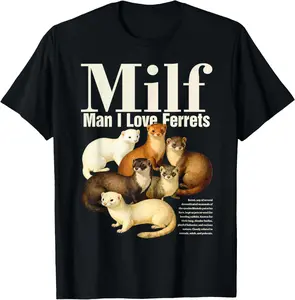 100% Cotton Vintage 90s Man I Love Ferrets Meme Ferret Mom Ferret Lover T-Shirt