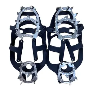 Professional 18-Point Crampons - Heavy Duty Ice Cleats for Hiking & Mountaineering (Stainless Steel Spikes)