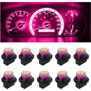 10PCS T10 194 168 Car Dash Instrument LED Light Bulbs with Twist Lock Socket, Bright Panel Gauge Cluster Dashboard Light Bulbs, Car Interior Replacement Bulbs for Map Dome Lights (Pink&Purple)