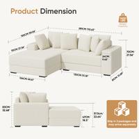 Beige-L Shape-Left Chaise