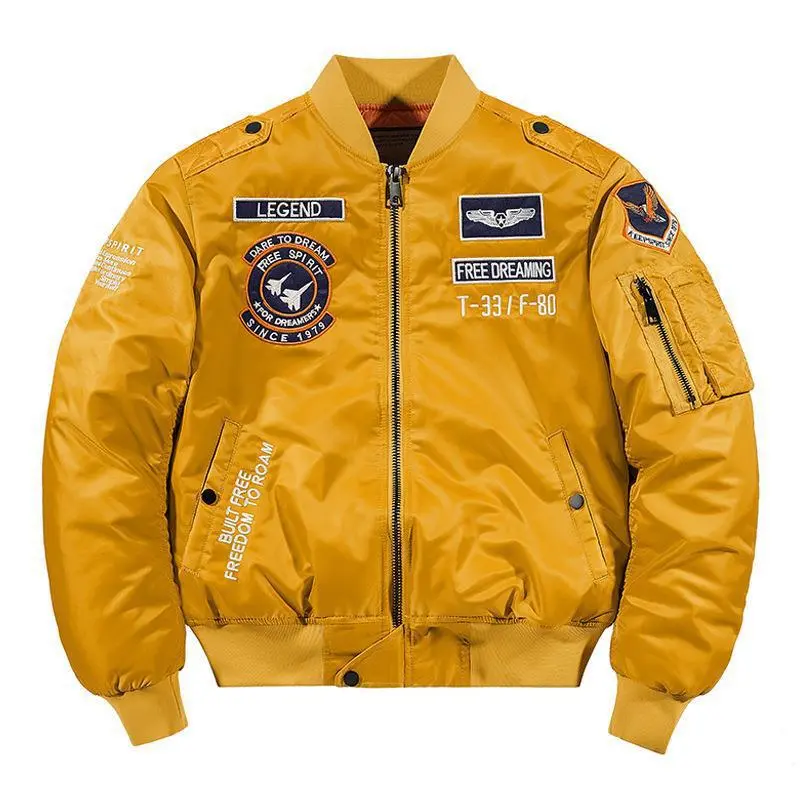 Embroidered Letter Baseball Jacket Mens Loose Fit Jacket